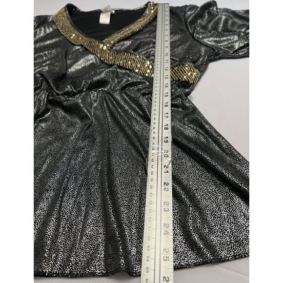 Morph 70s Disco Costume Black Gold Top and Bell Bottom Pants Set Size XL - Picture 8 of 10